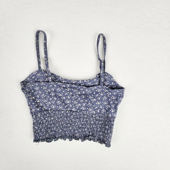 Hollister Womens Crop Top Size S Blue Floral - Picture 4 of 7